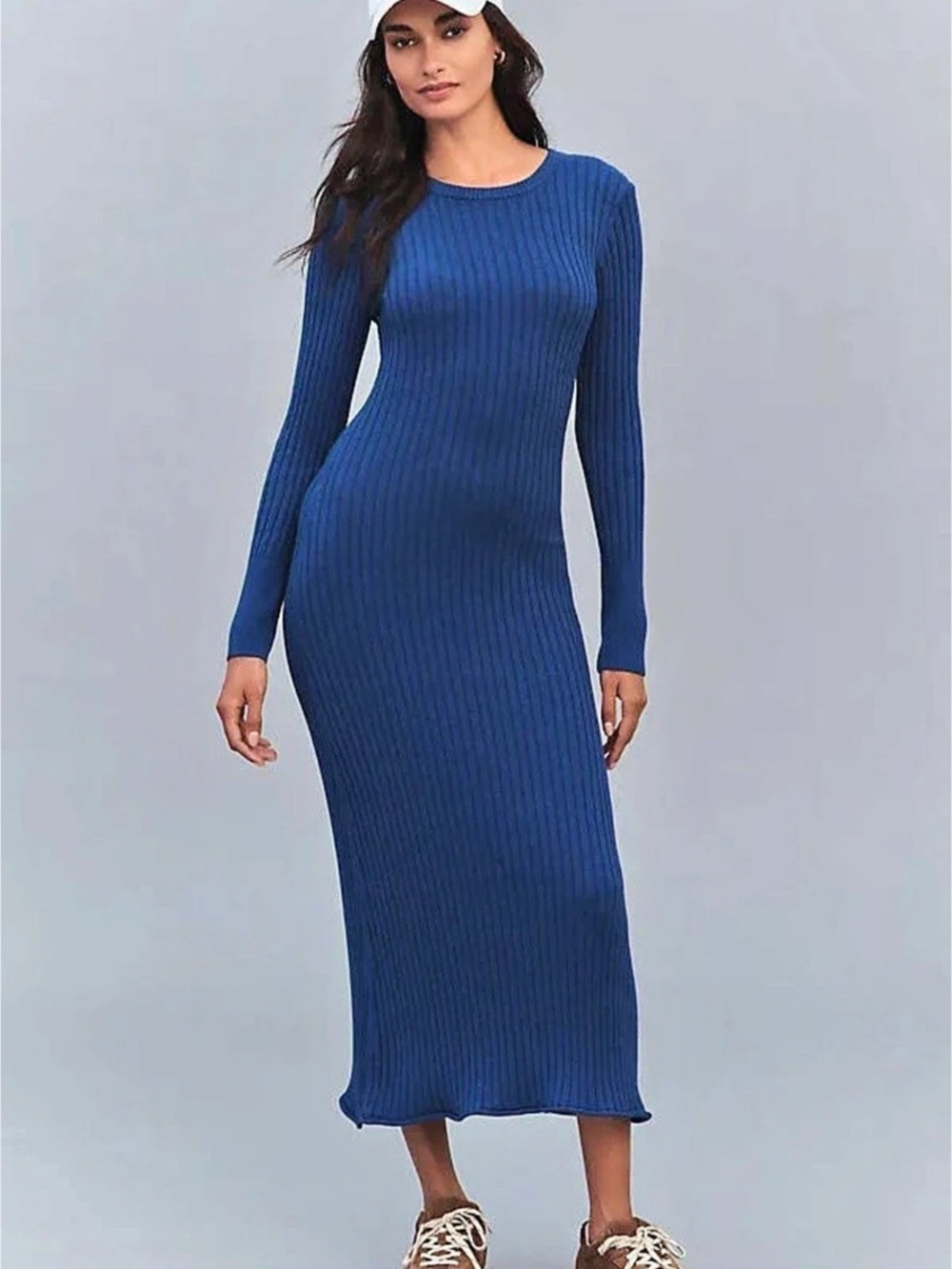 NWT Daily Practice High Tide Long-Sleeve Midi Dress by Anthropologie Blue M